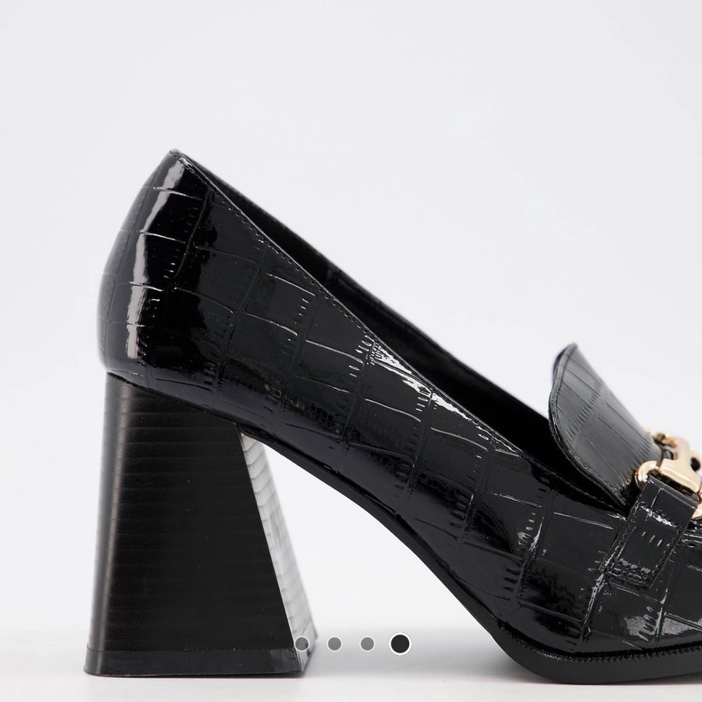 Heeled Patent Croc Loafers